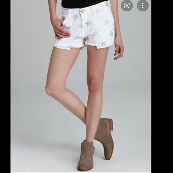 Current/Elliott The boyfriend shorts in
sugar with metallic Sz-25 - Picture 1 of 12